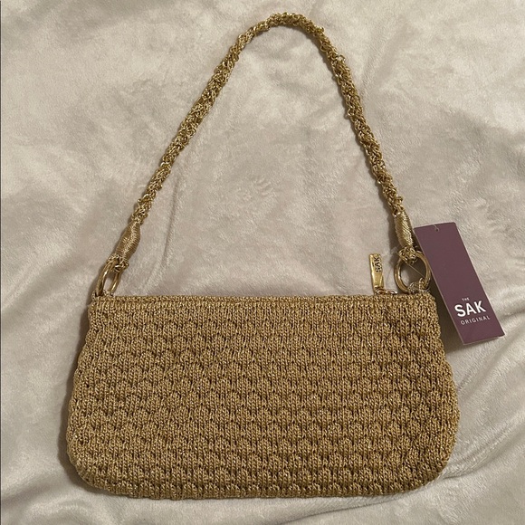 The Sak Christy Ginger Gold Textured Shoulder Hand Bag NWT - Picture 3 of 8